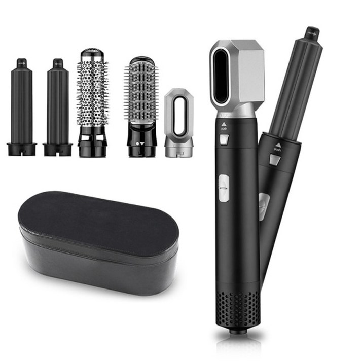 고데빗 히피 봉 아이롱펌 속볼륨 뿌리볼륨 고데기 5 in 1 다기능 헤어 드라이어 빗 뜨거운 공기 러 헤어 컬러 스트레이트닝 컬링 아이언 링 헤어 차홍 청담 스타일, 1-영국, 선물 상자