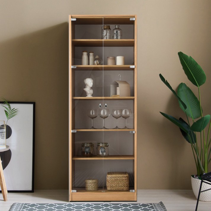  일송가구 1800 코코 강화유리 장식장 진열장, 오크 