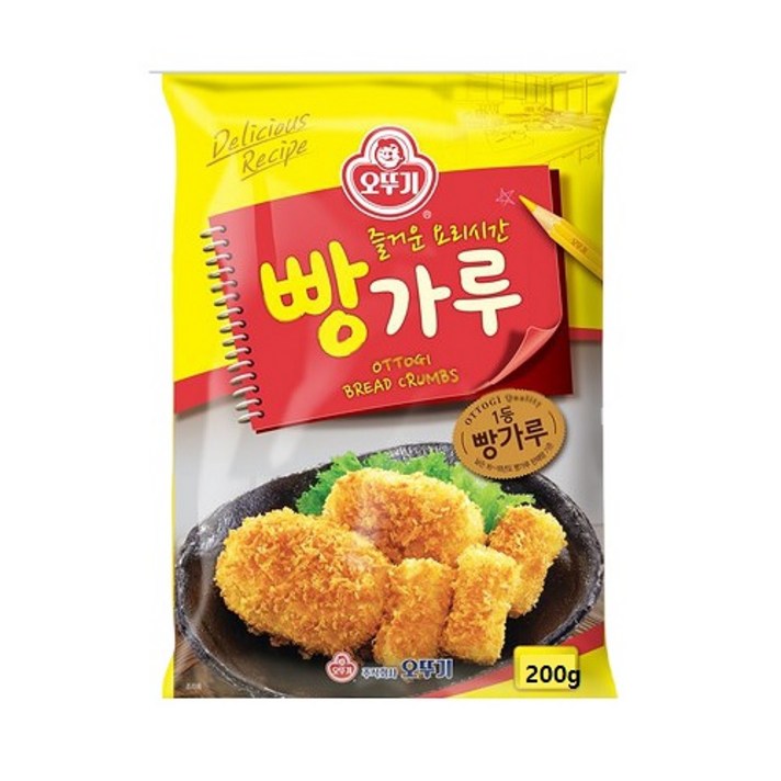 유니크앤몰 오뚜기 빵가루200g 튀김요리 돈가스 핫도그 빵가루 바삭함과 고소함, 200g, 5개