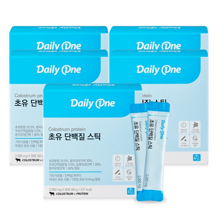 데일리원 초유 단백질 스틱 30포, 5통