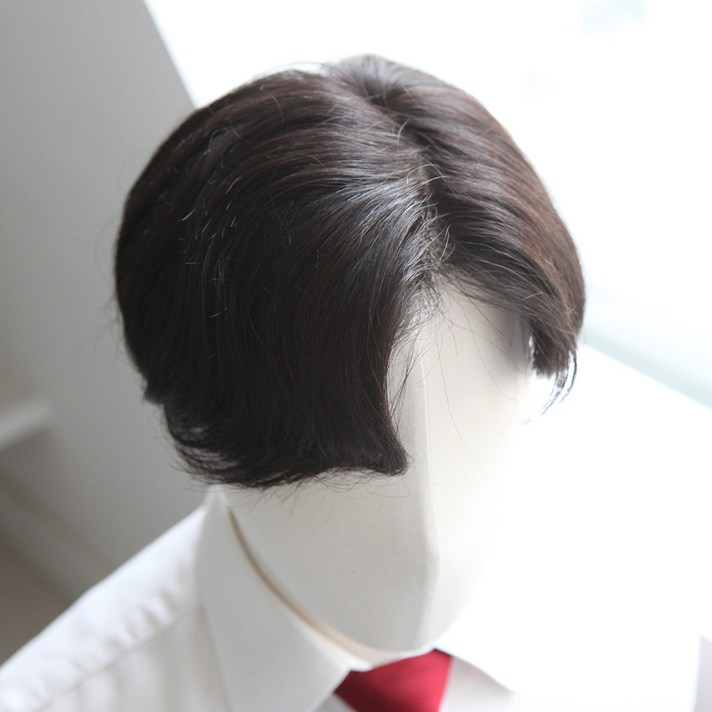 [M3007] 가일펌 남자가발 프리미엄 소프트 스킨 고급인모100%, 가르마형, 17cm×19cm