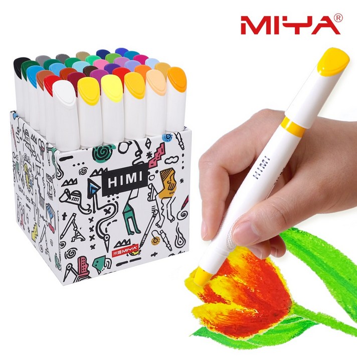 미야 HIMI 워셔블 실키 크레용 아기 유아 크레파스, 36색