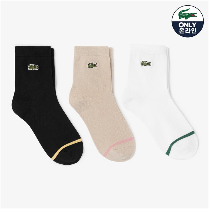 [공식판매] [라코스테] 여성 베이직 티핑 포인트 양말 세트 RA203B-51G 001