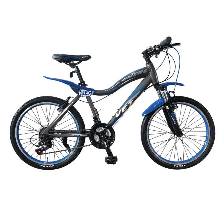 [지멘스 자전거] 시마노EN 알루미늄프레임 MTB 자전거 원터치변속21단 기계식디스크, 170cm, 베트24인치_크롬/블루(미조립박스)