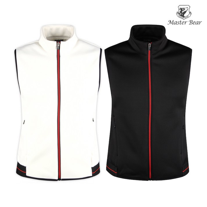 마스터베어 남성용 퍼포먼스 배색 풀집업 조끼 MS20AW1102