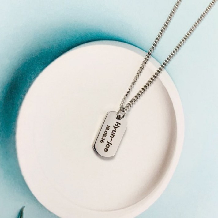 은가비펫 미아방지 목걸이 써지컬스틸 군번 어린이공급자 적합성확인, 01_써지컬스틸 군번 체인S_50CM, 1개