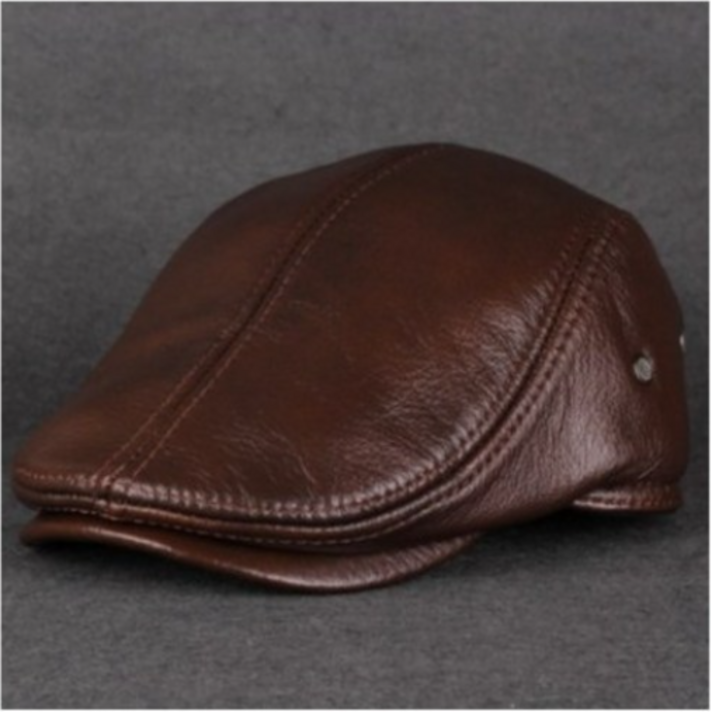 헌팅캡 가을겨울용 소가죽 모자 남자모자 자남 전진모자 보온 중년 베레모자 남성