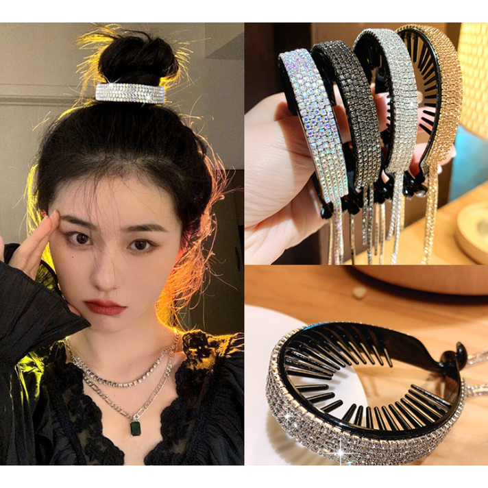 [다e나몰] 큐빅 바나나핀4종 당고머리 포인트 똥머리 헤어핀 머리핀