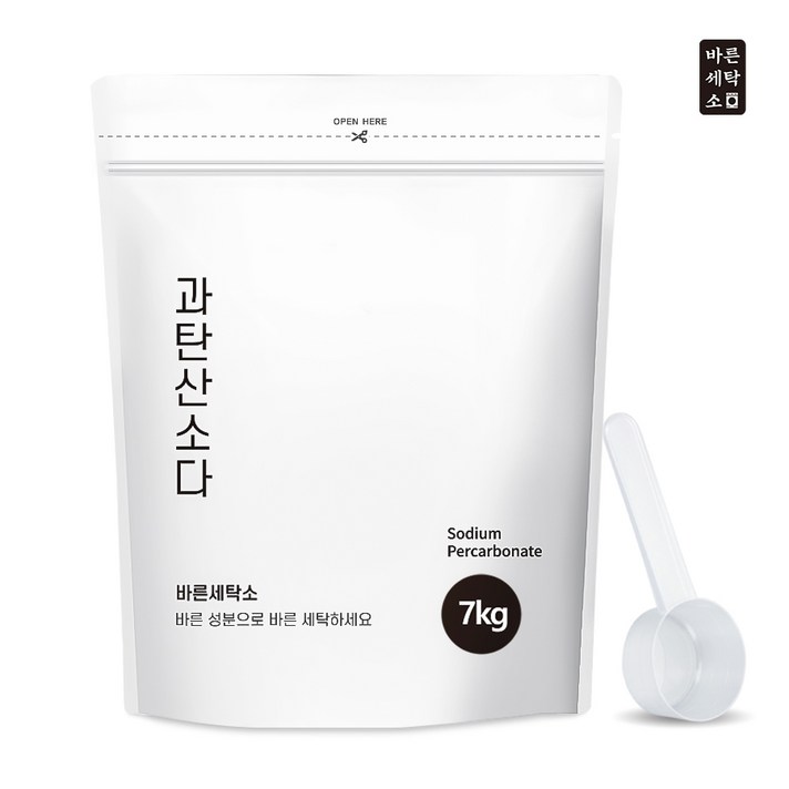  바른세탁소 과탄산소다 초대용량7kg+스푼1개 산소계표백제 1등급원료 사용, 7kg, 1개 