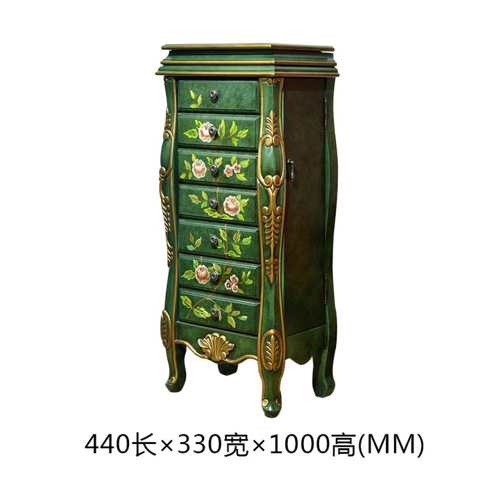 금박 나비장 나전칠기 자개농 문갑 반닫이 침실서랍, 초록