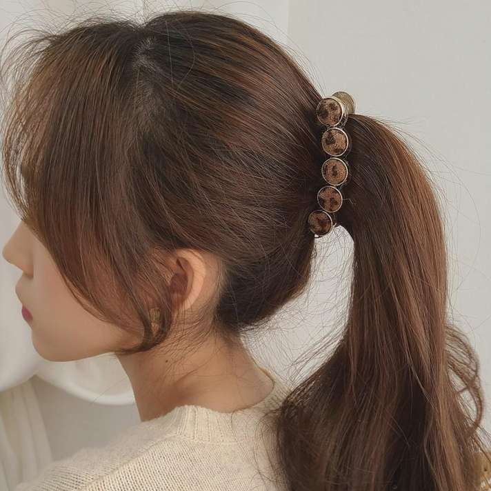 초콜리트쥬얼리 샤로렌 송치 에코퍼 호피 바나나 헤어 집게핀 8color