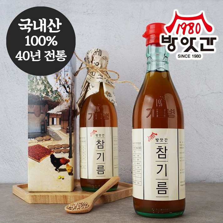 푸드덕 40년 전통 국산 참기름 350ml, 1병