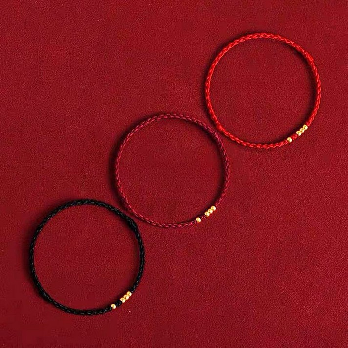 금색볼 매듭팔찌 실팔찌 3개셋트 소원팔찌 빨간팔찌 행운 소원 팔찌