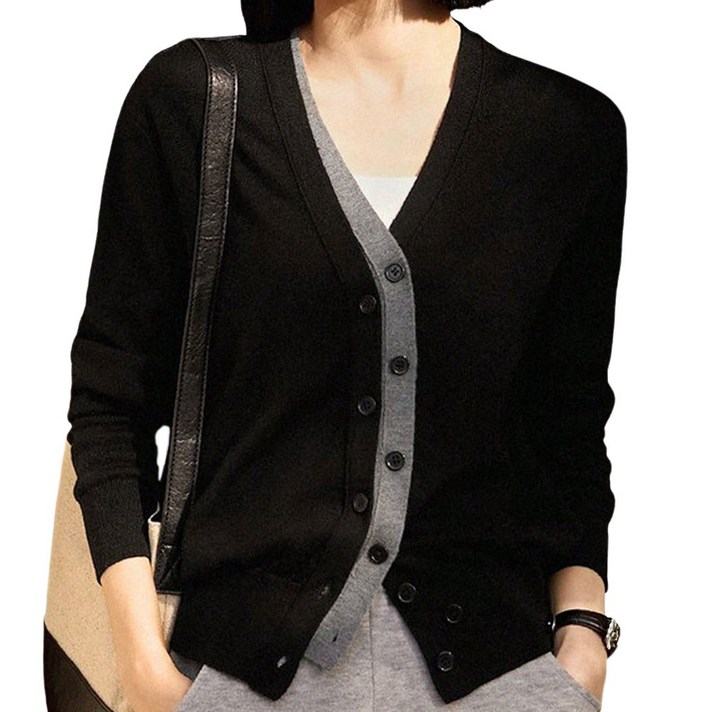 여성가디건 레이어드 브이넥 니트 DS3M00761