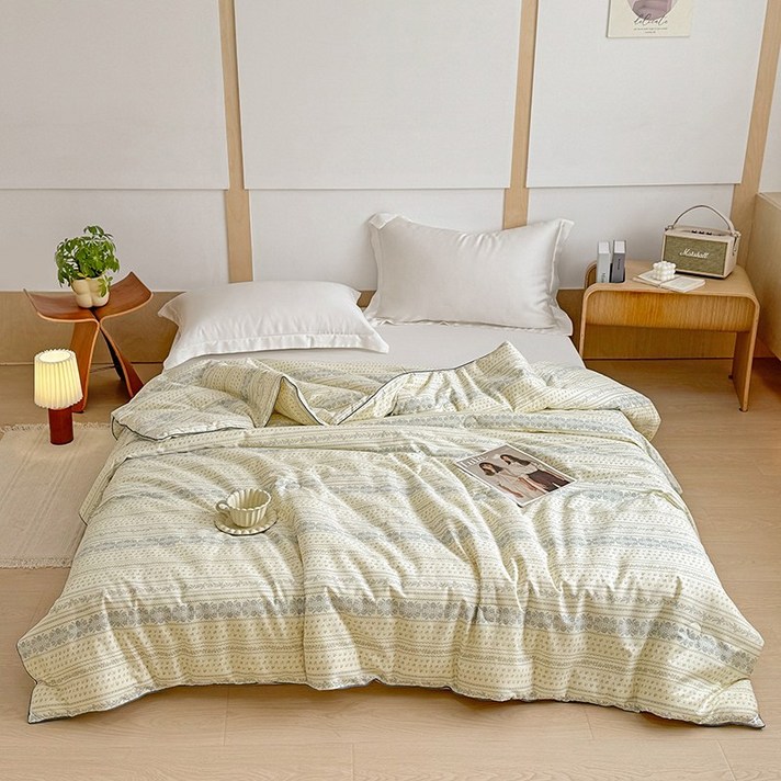 수스존 먼지없는 고밀도 순면 100 부드러운 사계절 차렵이불