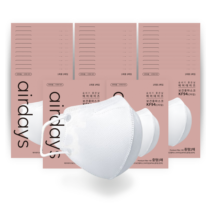 에어데이즈 보건용 마스크 새부리형 C타입 화이트 중형 KF94, 1매, 50개입