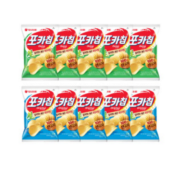 포카칩 오리지널 66g x 5p + 어니언맛 66g x 5p, 1세트