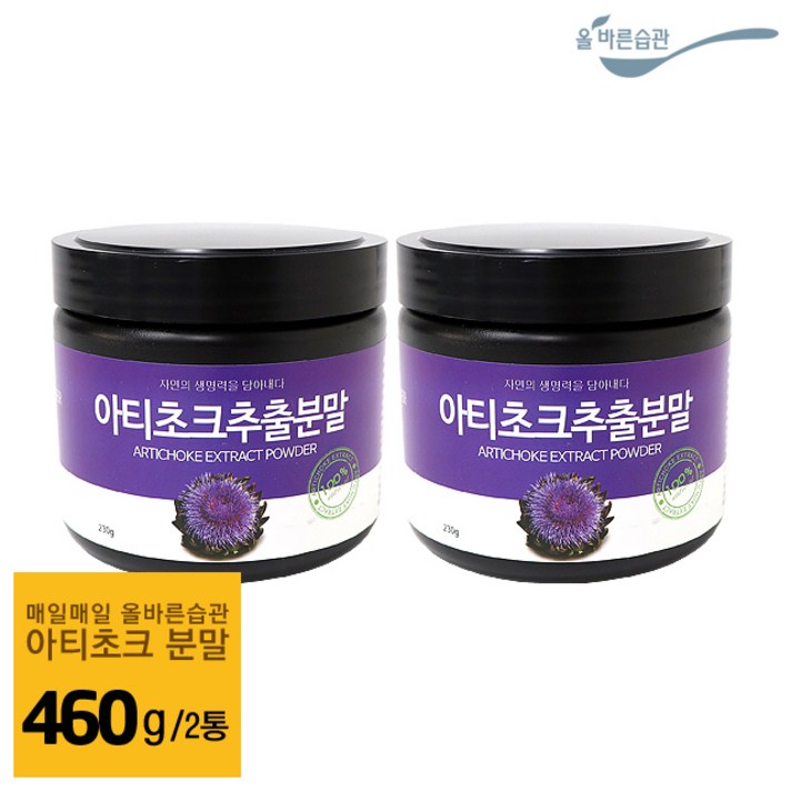 올바른습관 아티초크 분말 가루 분말가루 추출분말 230g 460g, 2병