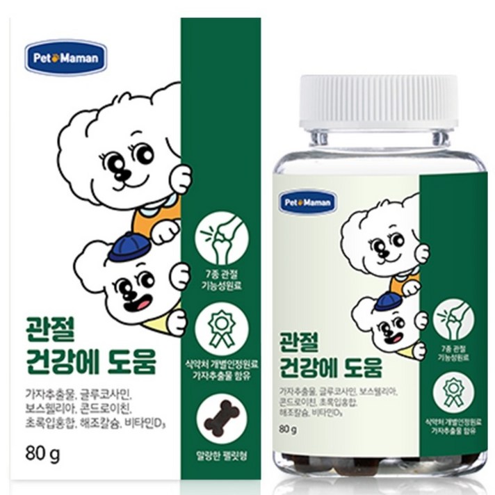 펫또마망 강아지 영양제, 80g, 뼈관절강화, 1개