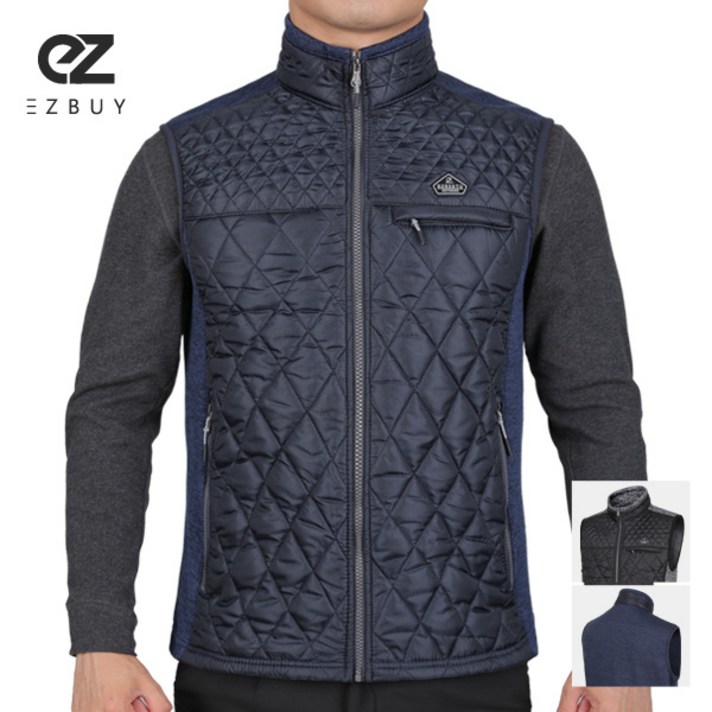 이지바이 히팅플러스 남성 포근한 기모 안감 패딩 조끼_겨울철 따뜻한 작업복 조끼