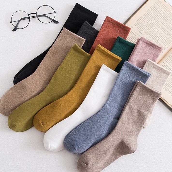 로지 컬러 중목 양말 10켤레