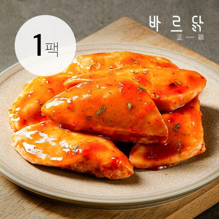 바르닭 스팀 조각 닭가슴살 매콤칠리, 30개, 100g
