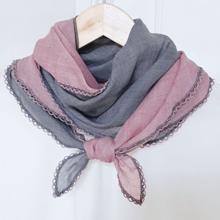 더드림 투톤 레이스 롱 스카프 간절기 머플러