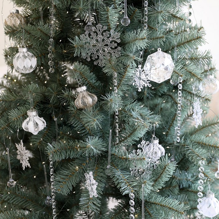 크리스마스트리 꾸미기 장식 오너먼트 크리스탈체인 투명 10줄세트, 크리스탈체인 투명 10줄세트