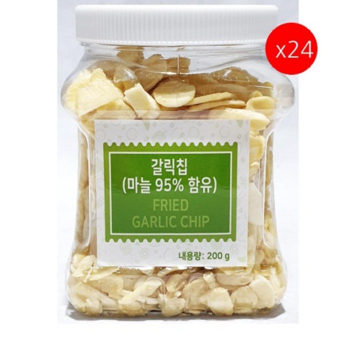 [더착한푸드]갈릭칩(푸드야 200g) 24개 식자재마트 대용량 업소용 마늘튀김 마늘과자안주 푸드야갈릭칩