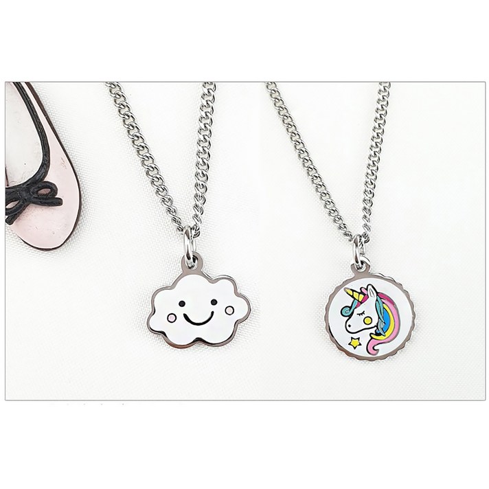 키즈실버 써지컬스틸 유니콘 행복한 구르미 미아방지목걸이