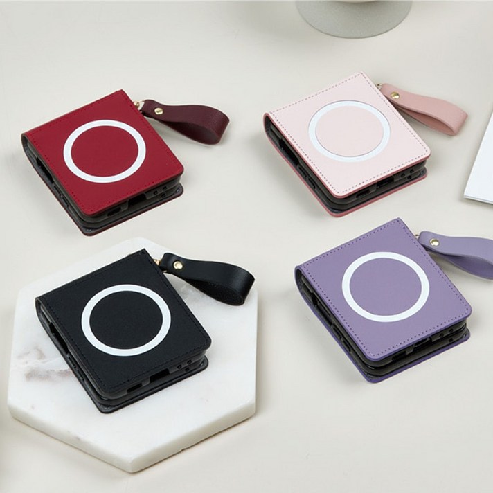 J2L 국내생산 맥플립 맥세이프 천연가죽 스트랩 카드 케이스 갤럭시Z플립6 갤럭시Z플립5 갤럭시Z플립4 갤럭시Z플립3