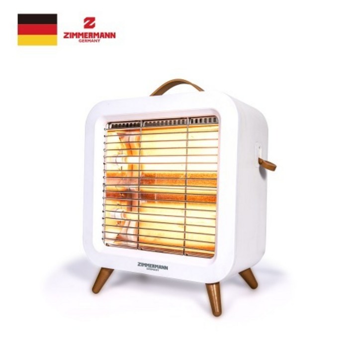 짐머만 석영관 히터 뉴트로 탁상용 정사각 가정용 사무실 난로 난방기, KRH423WT 정사각