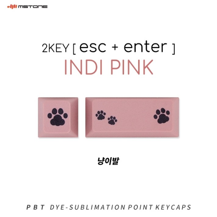 엠스톤 2키 ESC + Enter 체리 포인트 키캡, 일반형, 인디핑크 냥이