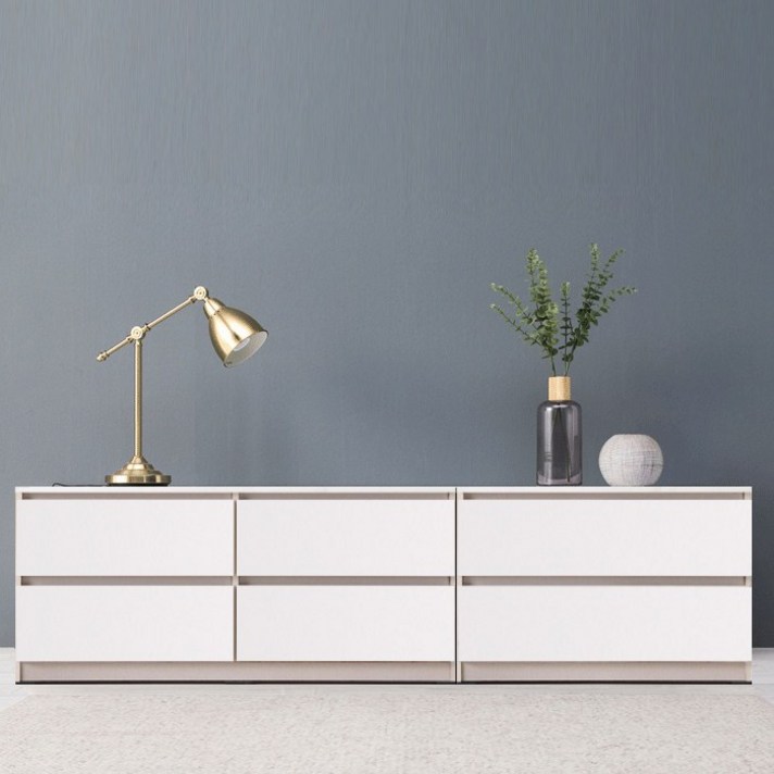  대도갤러리 클래시 LPM유광 거실장 가로2000 2단 서랍장, 화이트(무광) 