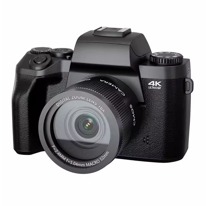 고화질 미러리스 디지털 카메라 4K 자동초점 브이로그 입문용 여행 촬영 고해상도 디카, 블랙128G
