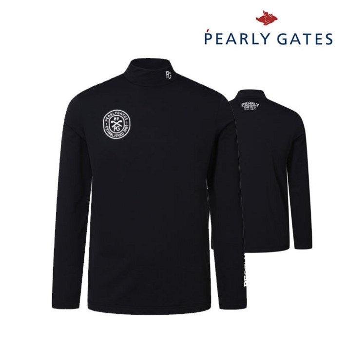 파리게이츠 골프 pearlygatesgolf남성 폴리 모크넥 티셔츠 P512B3TS904_BK, 004, BK, 1개