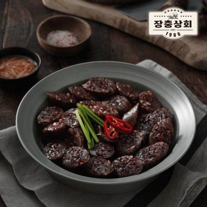 장충상회 장충동 찰순대 500g x 2팩 + 소스 2종 증정, 단품