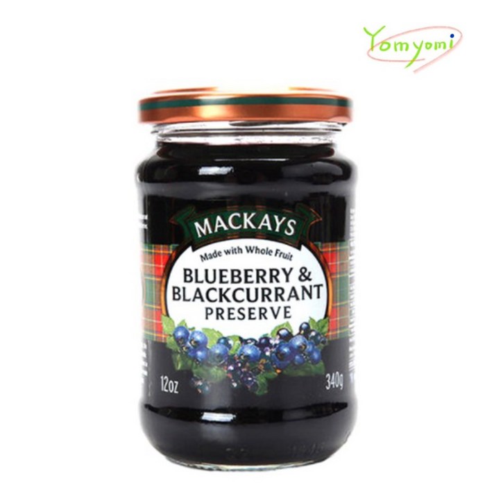 맥케이 블루베리 앤 블랙커런트 잼, 340g, 2개