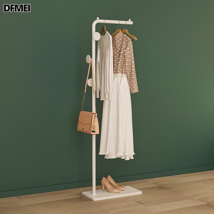  DFMEI 행거 스탠드 바닥 침실 이동 가볍고 걸기 쉬운 옷걸이 싱글 막대형 행거 스탠드 소형 가정용 실내, 화이트암판+화이트원반 170cm, 화이트암판+화이트원반 170cm 