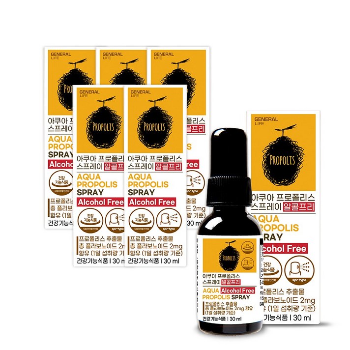  제너럴라이프 호주직수입 수용성 프로폴리스 스프레이 30ml 6병, 6개 