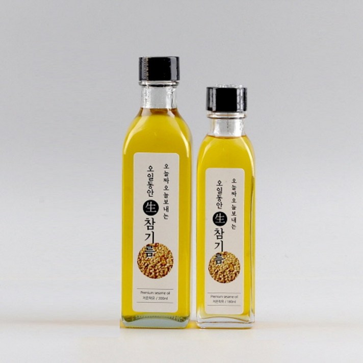 5일동안 국산 생참기름 저온압착유 식용유 무침용기름, 1병, 180ml