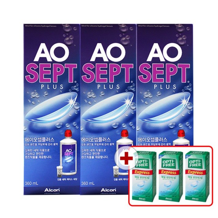 옵티프리 에이오샙 360ml x 3개+ 익스프레스 120ml 3개, 1개