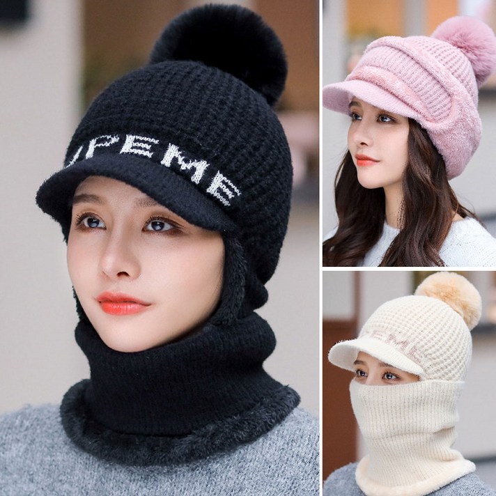 Joyce shop 오래달리기 C형 여성 공용 가을 겨울 니트 모직 털방울모자 벙거지 플랩캡 베레모 플랫캡 썬캡 방한 군밤모자 머리 심플 두건 모자 모 캡