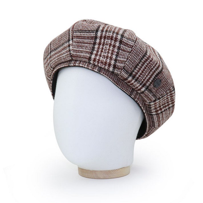 베이직엠 여성용 겨울 베레모 레트로 체크 NEW