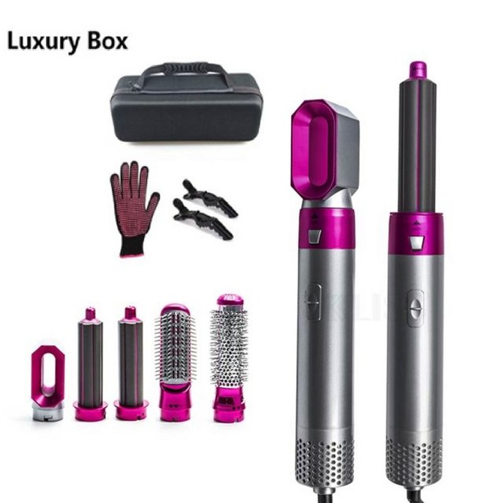 고데빗 히피 봉 아이롱펌 속볼륨 뿌리볼륨 고데기 2021 원스텝 헤어 드라이어 5 in 1 헤어 경기자 헤어 스트레이트너 빗 에어 블로어 컬링 핫 차홍 청담 스타일, 호주, 고급 상자