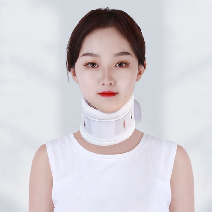 경추 목 디스크 보호대 깁스 지지대 의료 보조기 치료기기 치료 치료돕는 통기 견인기 고정 여름용 닥터, R99238S(화이트-S