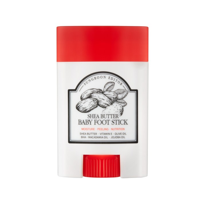 시어버터 아기발 스틱 각질케어 발각질제거 풋스틱, 2개