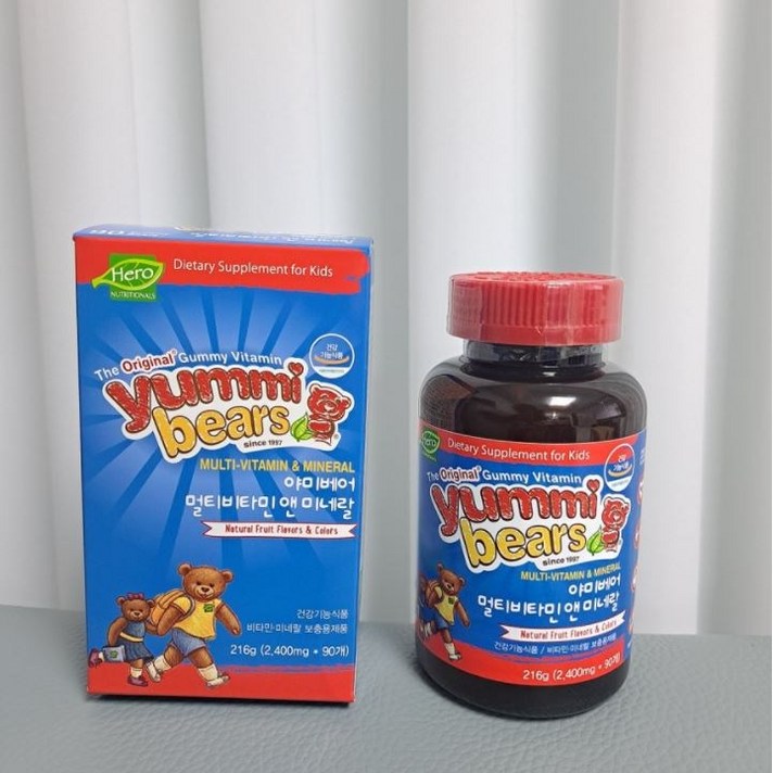 야미베어스 멀티비타민 & 미네랄 2400mg x 90꾸미 어린이 청소년 꾸미 젤리 영양제, 90개입