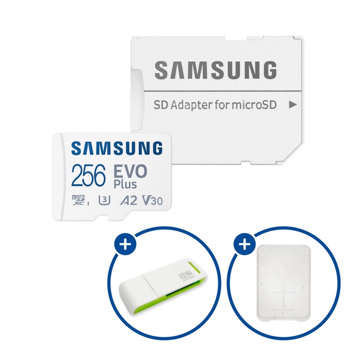 삼성전자 공식인증 정품 마이크로SD카드 EVO PLUS MBMC64SAKR SD카드 케이스 및 이엘 연두 카드 리더기 USB2.0 2in1, 1개