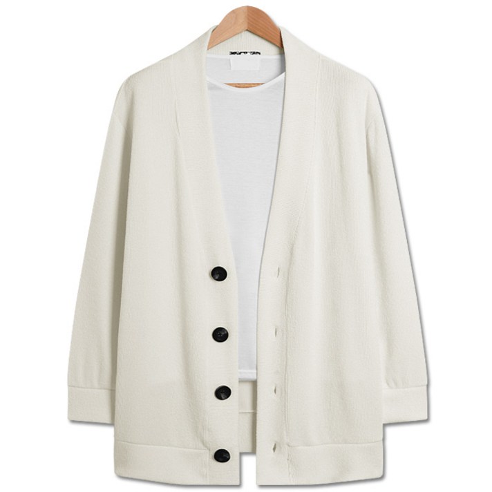 탑보이 남녀공용 심플 빅버튼 오버핏 가디건 (LW017)